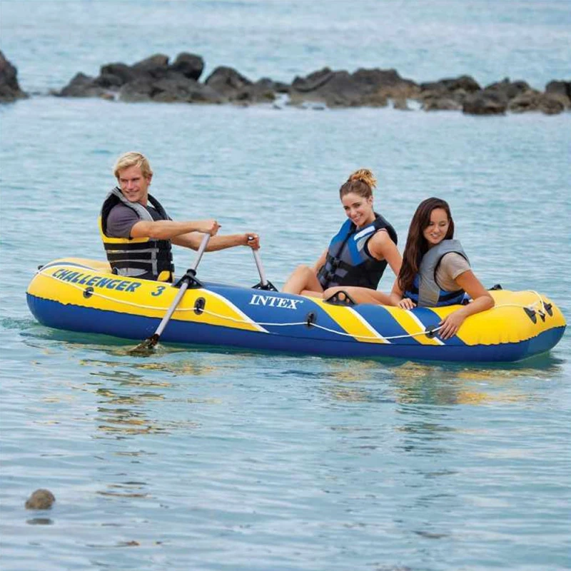 BATEAU GONFLABLE INTEX CHALLENGER 3 + 2 RAMES + GONFLEUR 5 BATEAU GONFLABLE INTEX CHALLENGER 3 + 2 RAMES + GONFLEUR – Image 3