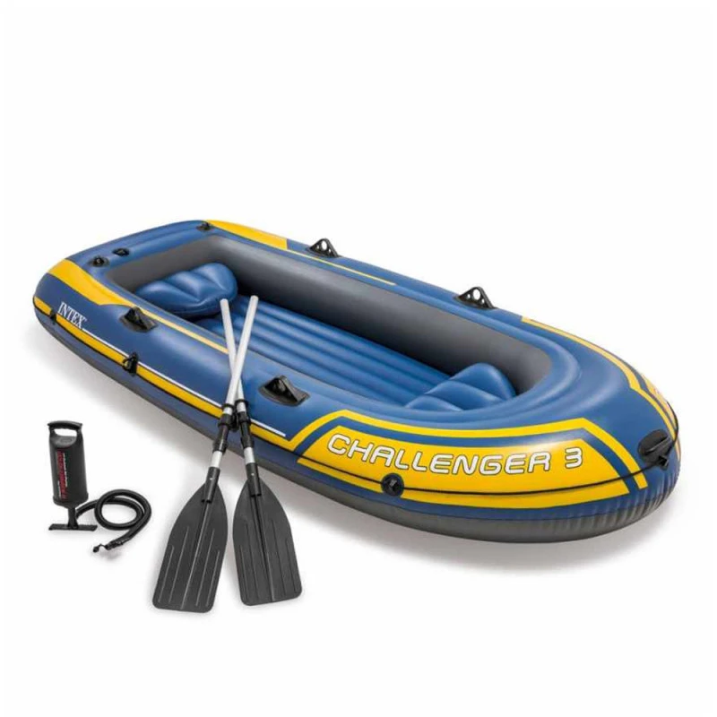 BATEAU GONFLABLE INTEX CHALLENGER 3 + 2 RAMES + GONFLEUR 3 BATEAU GONFLABLE INTEX CHALLENGER 3 + 2 RAMES + GONFLEUR